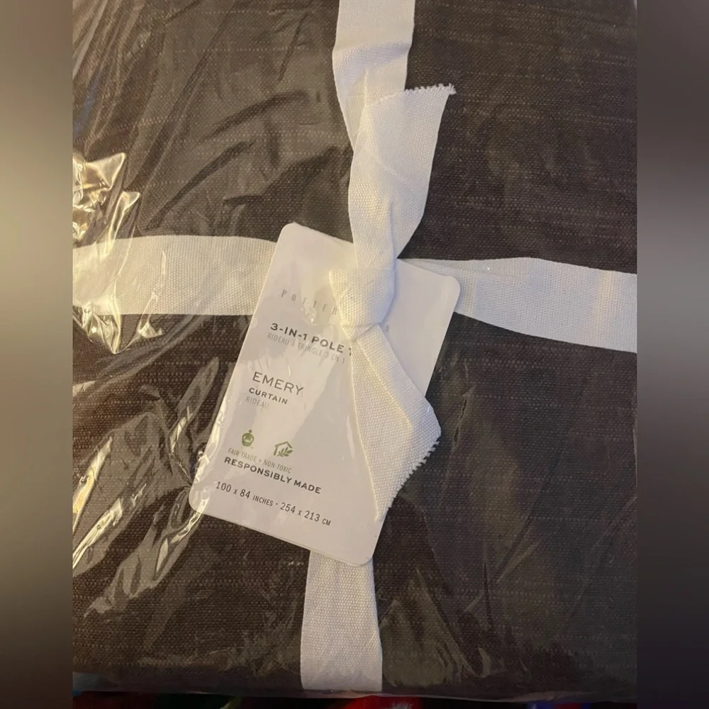 Pottery Barn Emery Linen Curtain in Expresso 100x84 - Picture 9 of 10